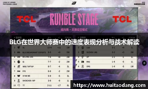 BLG在世界大师赛中的速度表现分析与战术解读